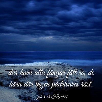 Picture 03 - Job 3:18 SV1917 - där hava alla fångar fått ro, de höra där - Bible Verse Picture