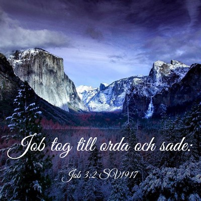 Picture 03 - Job 3:2 SV1917 - Job tog till orda och - Bible Verse Picture