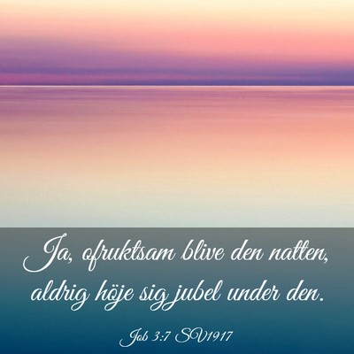 Picture 03 - Job 3:7 SV1917 - Ja, ofruktsam blive den natten, aldrig höje sig - Bible Verse Picture