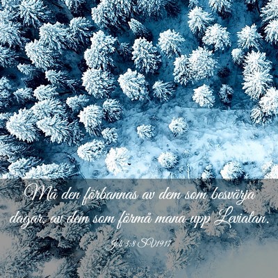 Picture 03 - Job 3:8 SV1917 - Må den förbannas av dem som besvärja dagar, av - Bible Verse Picture