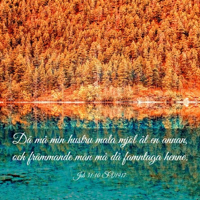 Picture 03 - Job 31:10 SV1917 - Då må min hustru mala mjöl åt en annan, och - Bible Verse Picture