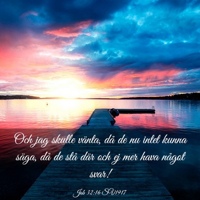 Picture 03 - Job 32:16 SV1917 - Och jag skulle vänta, då de nu intet kunna - Bible Verse Picture