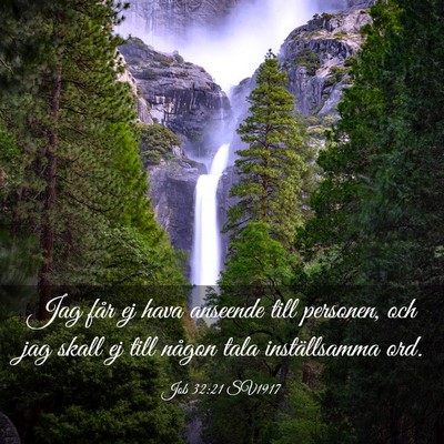 Picture 03 - Job 32:21 SV1917 - Jag får ej hava anseende till personen, och jag - Bible Verse Picture