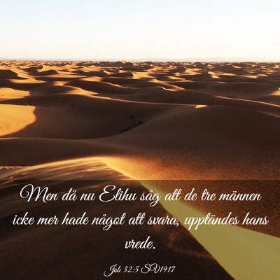 Picture 03 - Job 32:5 SV1917 - Men då nu Elihu såg att de tre männen icke mer - Bible Verse Picture