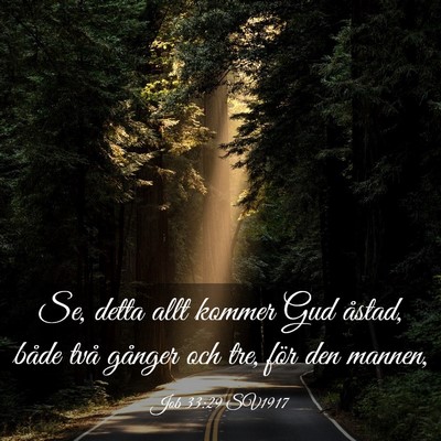 Picture 03 - Job 33:29 SV1917 - Se, detta allt kommer Gud åstad, både två - Bible Verse Picture
