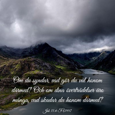 Picture 03 - Job 35:6 SV1917 - Om du syndar, vad gör du väl honom därmed? Och - Bible Verse Picture