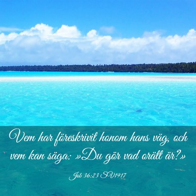 Picture 03 - Job 36:23 SV1917 - Vem har föreskrivit honom hans väg, och vem kan - Bible Verse Picture