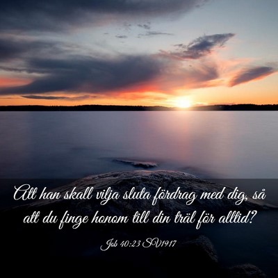 Picture 03 - Job 40:23 SV1917 - Att han skall vilja sluta fördrag med dig, så - Bible Verse Picture