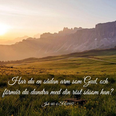 Picture 03 - Job 40:4 SV1917 - Har du en sådan arm som Gud, och förmår du - Bible Verse Picture