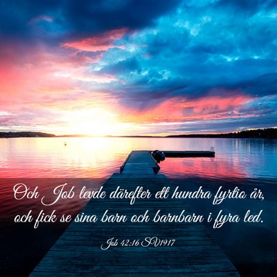 Picture 03 - Job 42:16 SV1917 - Och Job levde därefter ett hundra fyrtio år, - Bible Verse Picture