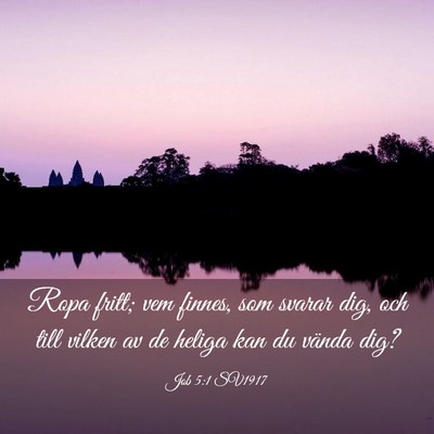 Picture 03 - Job 5:1 SV1917 - Ropa fritt; vem finnes, som svarar dig, och till - Bible Verse Picture