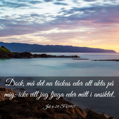 Picture 03 - Job 6:28 SV1917 - Dock, må det nu täckas eder att akta på mig; - Bible Verse Picture