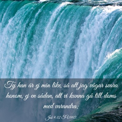 Picture 03 - Job 9:32 SV1917 - Ty han är ej min like, så att jag vågar svara - Bible Verse Picture