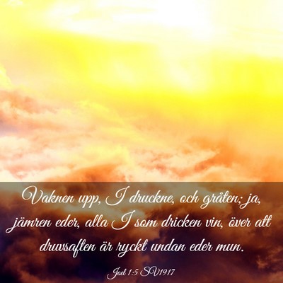 Picture 03 - Joel 1:5 SV1917 - Vaknen upp, I druckne, och gråten; ja, jämren - Bible Verse Picture