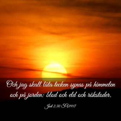 Picture 03 - Joel 2:30 SV1917 - Och jag skall låta tecken synas på himmelen och - Bible Verse Picture