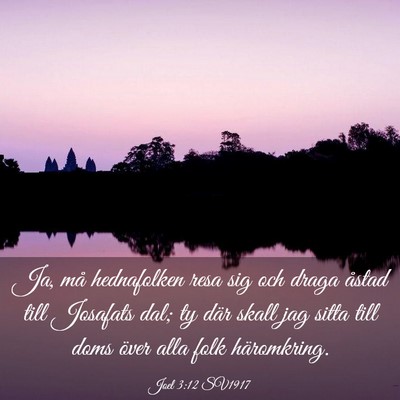 Picture 03 - Joel 3:12 SV1917 - Ja, må hednafolken resa sig och draga åstad - Bible Verse Picture