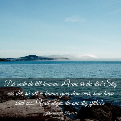 Picture 03 - Johannes 1:22 SV1917 - Då sade de till honom: »Vem är du då? Säg - Bible Verse Picture