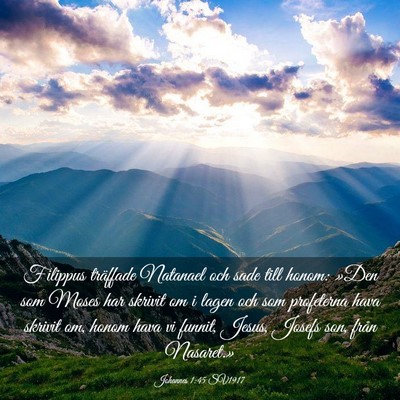 Picture 03 - Johannes 1:45 SV1917 - Filippus träffade Natanael och sade till honom: - Bible Verse Picture