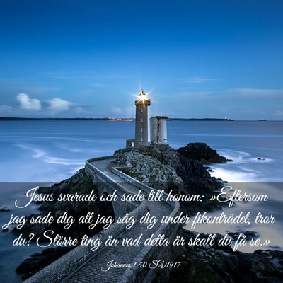 Picture 03 - Johannes 1:50 SV1917 - Jesus svarade och sade till honom: »Eftersom jag - Bible Verse Picture