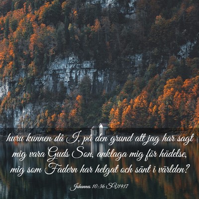 Picture 03 - Johannes 10:36 SV1917 - huru kunnen då I, på den grund att jag har sagt - Bible Verse Picture