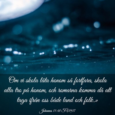 Picture 03 - Johannes 11:48 SV1917 - Om vi skola låta honom så fortfara, skola alla - Bible Verse Picture