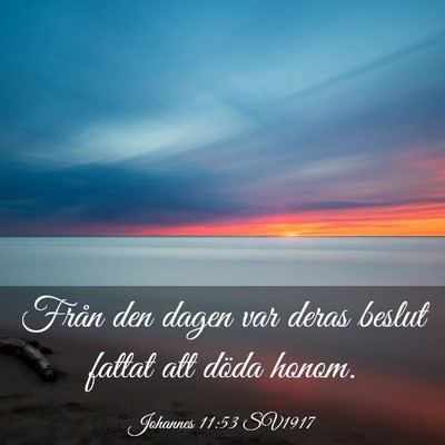 Picture 03 - Johannes 11:53 SV1917 - Från den dagen var deras beslut fattat att döda - Bible Verse Picture