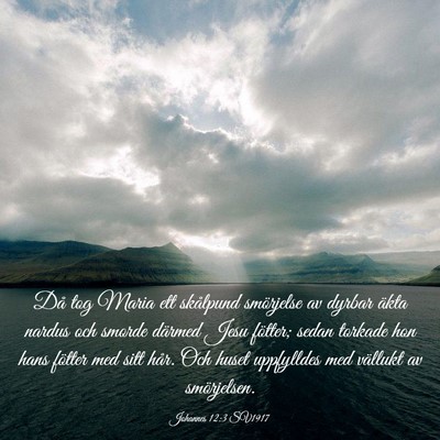 Picture 03 - Johannes 12:3 SV1917 - Då tog Maria ett skålpund smörjelse av dyrbar - Bible Verse Picture
