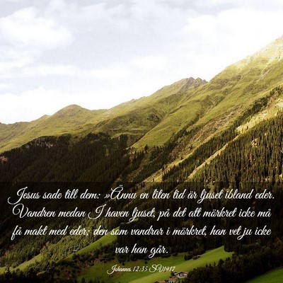 Picture 03 - Johannes 12:35 SV1917 - Jesus sade till dem: »Ännu en liten tid är - Bible Verse Picture