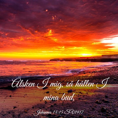 Picture 03 - Johannes 14:15 SV1917 - Älsken I mig, så hållen I mina - Bible Verse Picture
