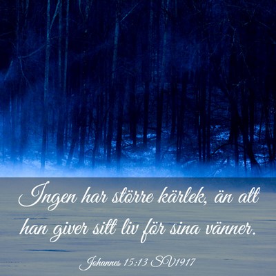Picture 03 - Johannes 15:13 SV1917 - Ingen har större kärlek, än att han giver sitt - Bible Verse Picture