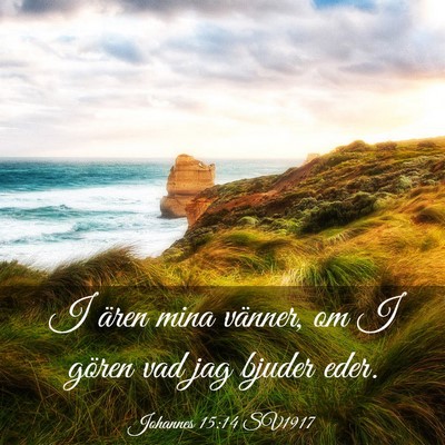 Picture 03 - Johannes 15:14 SV1917 - I ären mina vänner, om I gören vad jag bjuder - Bible Verse Picture