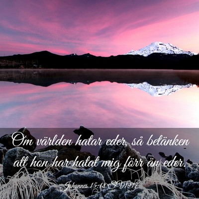Picture 03 - Johannes 15:18 SV1917 - Om världen hatar eder, så betänken att hon har - Bible Verse Picture
