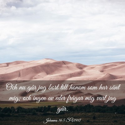 Picture 03 - Johannes 16:5 SV1917 - Och nu går jag bort till honom som har sänt - Bible Verse Picture