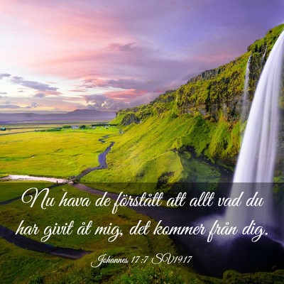 Picture 03 - Johannes 17:7 SV1917 - Nu hava de förstått att allt vad du har givit - Bible Verse Picture