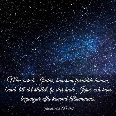 Picture 03 - Johannes 18:2 SV1917 - Men också Judas, han som förrådde honom, - Bible Verse Picture