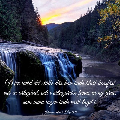 Picture 03 - Johannes 19:41 SV1917 - Men invid det ställe där han hade blivit - Bible Verse Picture