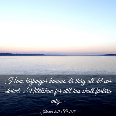 Picture 03 - Johannes 2:17 SV1917 - Hans lärjungar kommo då ihåg att det var - Bible Verse Picture