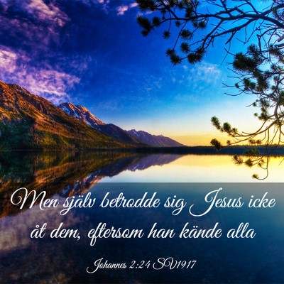 Picture 03 - Johannes 2:24 SV1917 - Men själv betrodde sig Jesus icke åt dem, - Bible Verse Picture