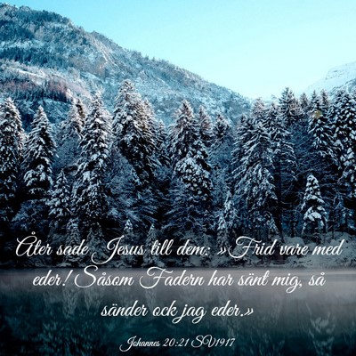 Picture 03 - Johannes 20:21 SV1917 - Åter sade Jesus till dem: »Frid vare med eder! - Bible Verse Picture
