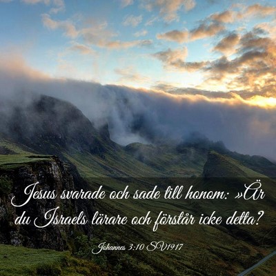 Picture 03 - Johannes 3:10 SV1917 - Jesus svarade och sade till honom: »Är du - Bible Verse Picture