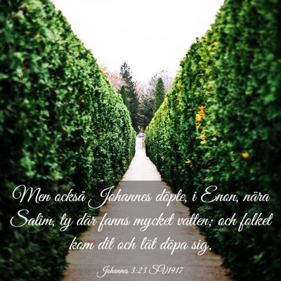 Picture 03 - Johannes 3:23 SV1917 - Men också Johannes döpte, i Enon, nära Salim, - Bible Verse Picture