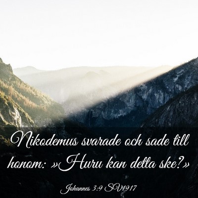 Picture 03 - Johannes 3:9 SV1917 - Nikodemus svarade och sade till honom: »Huru kan - Bible Verse Picture