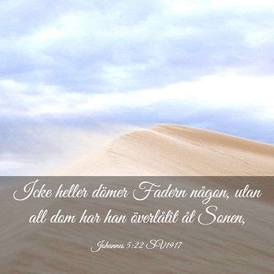 Picture 03 - Johannes 5:22 SV1917 - Icke heller dömer Fadern någon, utan all dom - Bible Verse Picture