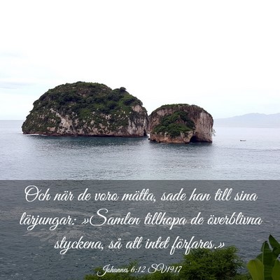 Picture 03 - Johannes 6:12 SV1917 - Och när de voro mätta, sade han till sina - Bible Verse Picture
