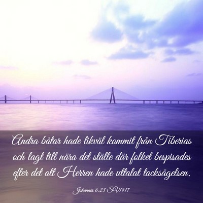 Picture 03 - Johannes 6:23 SV1917 - Andra båtar hade likväl kommit från Tiberias - Bible Verse Picture