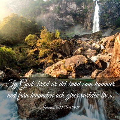 Picture 03 - Johannes 6:33 SV1917 - Ty Guds bröd är det bröd som kommer ned från - Bible Verse Picture