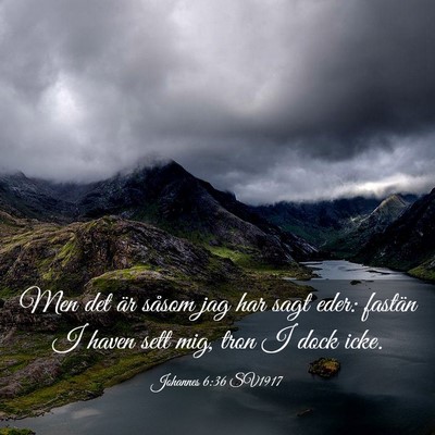Picture 03 - Johannes 6:36 SV1917 - Men det är såsom jag har sagt eder: fastän I - Bible Verse Picture