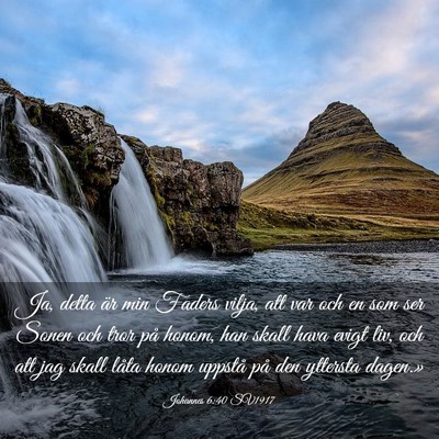 Picture 03 - Johannes 6:40 SV1917 - Ja, detta är min Faders vilja, att var och en - Bible Verse Picture