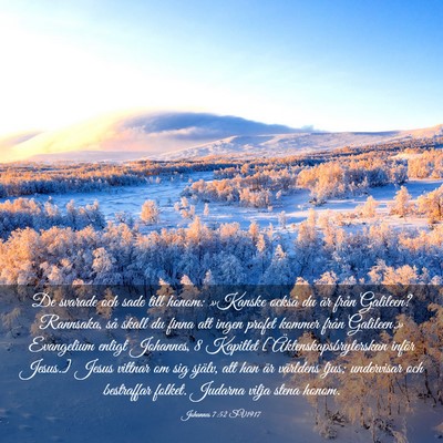 Picture 03 - Johannes 7:52 SV1917 - De svarade och sade till honom: »Kanske också - Bible Verse Picture