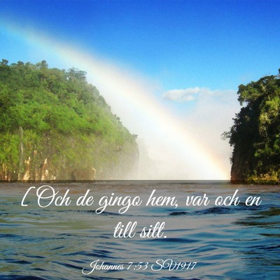 Picture 03 - Johannes 7:53 SV1917 - [Och de gingo hem, var och en till - Bible Verse Picture